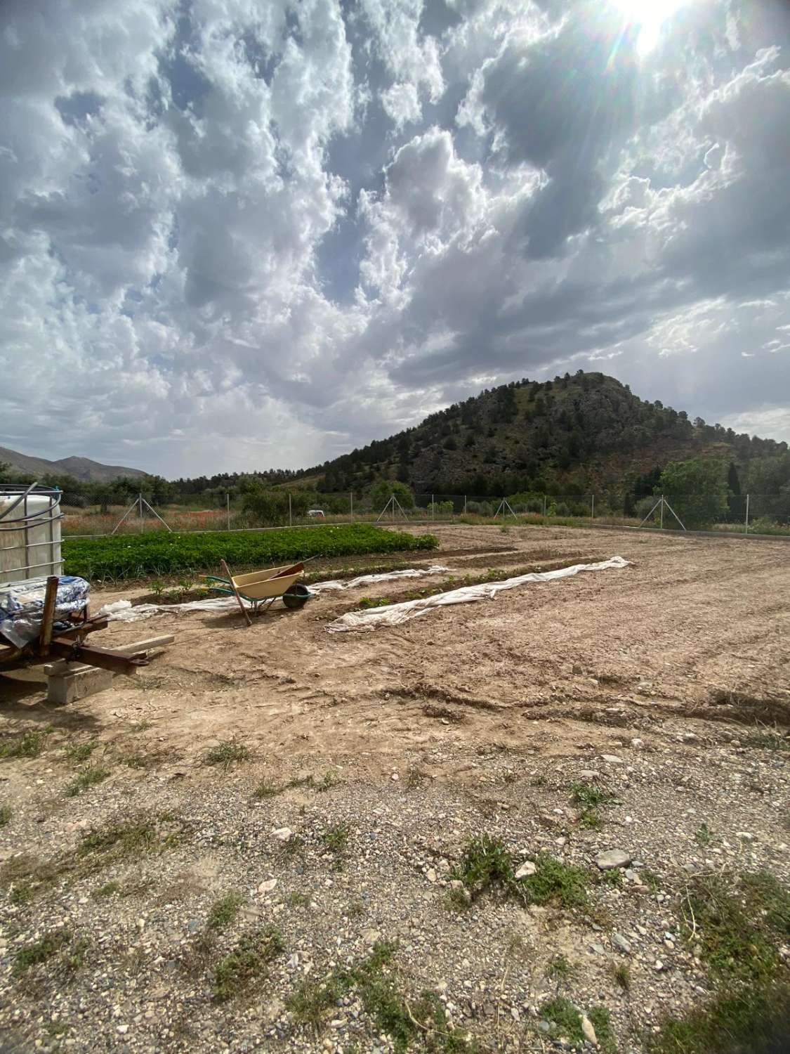 1,125m2 of enclosed land with trailer and electricity in El Piar
