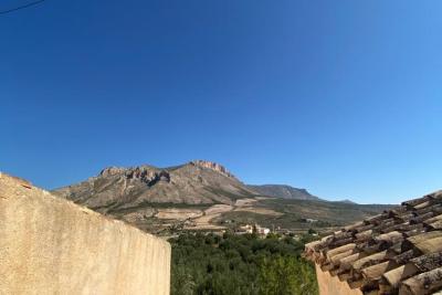 Wood shed, house to be finished  and land in stunning location of Velez Blanco